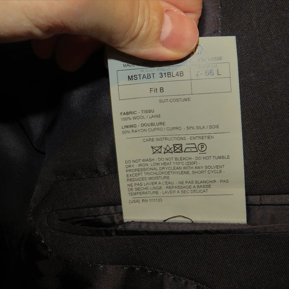 Tom Ford Fit B Regency Solid Charcoal Three Piece Three Roll Two Suit 50XL NWT - Picture 14 of 15